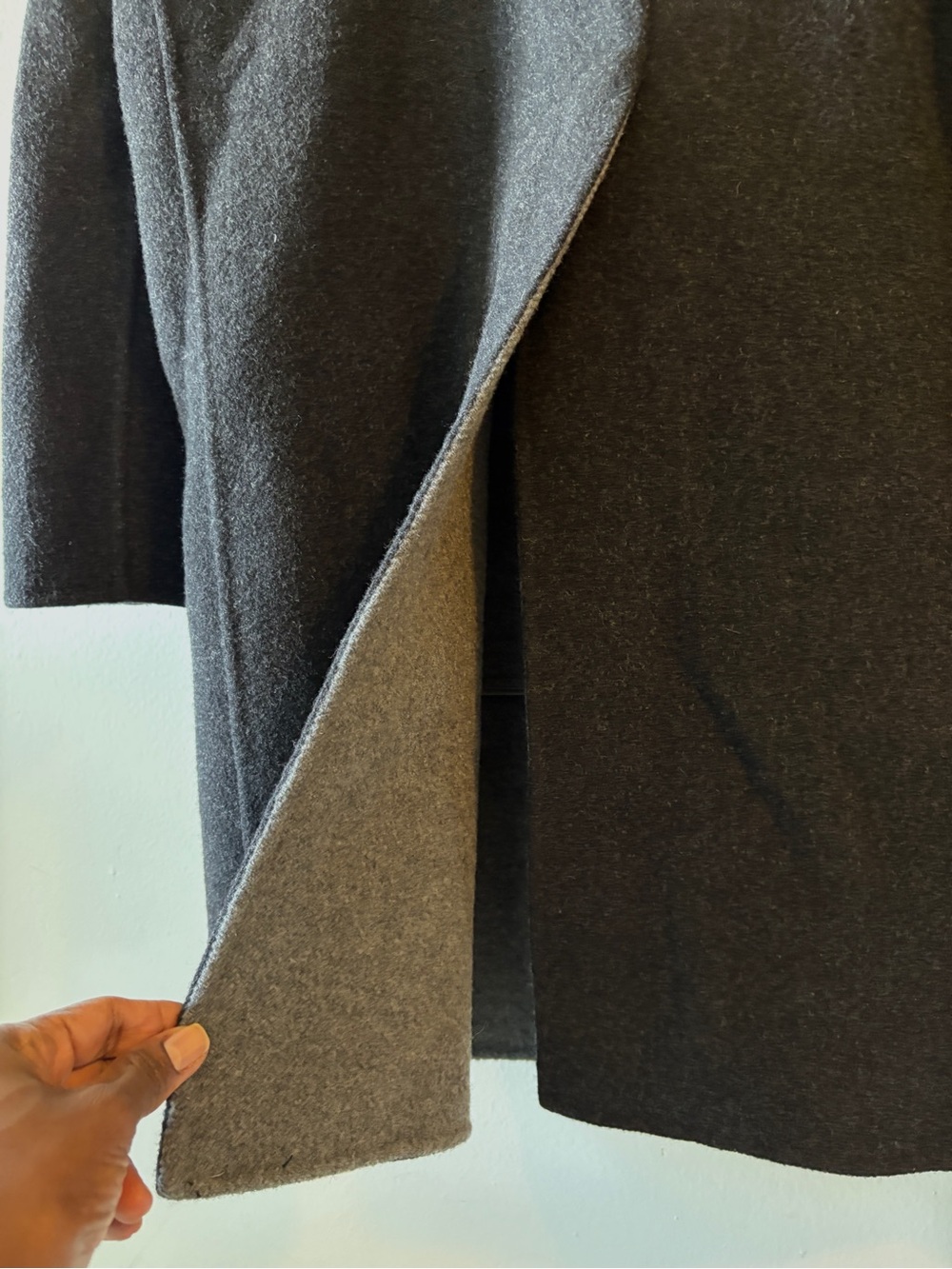 Club Monaco Charcoal Gray Men's Wool Double Faced Single Breast Coat Size M Fall - Picture 4 of 11